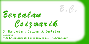 bertalan csizmarik business card